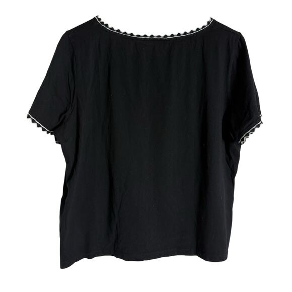 L.K. Bennett Adalyn Black Short Sleeve Boxy Crewneck Knit Top Size XL - Picture 10 of 12
